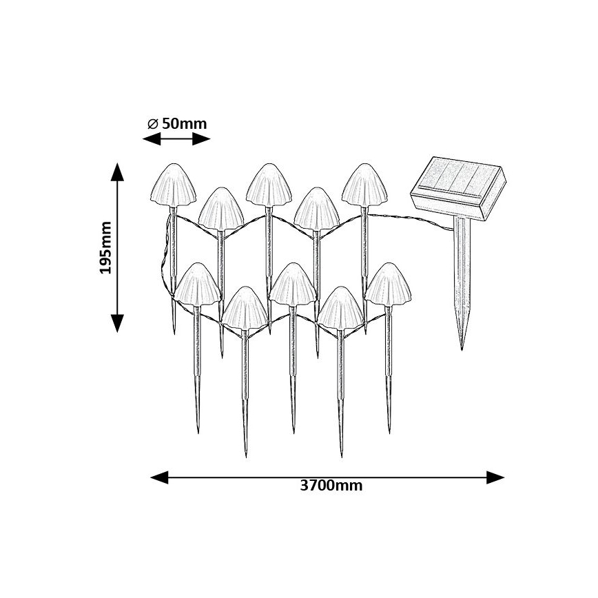 Rabalux - LED Соларна лампа 10xLED/0,2W/1,2V IP44