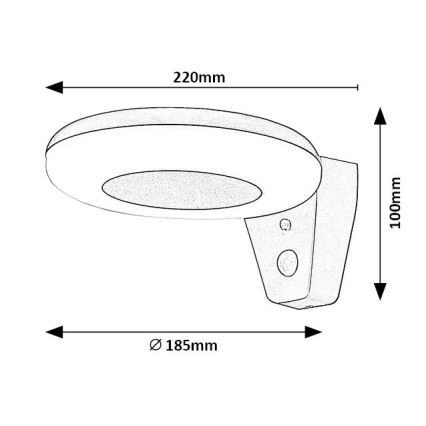 Rabalux - LED Соларна лампа със сензор LED/4W/3,7V IP44