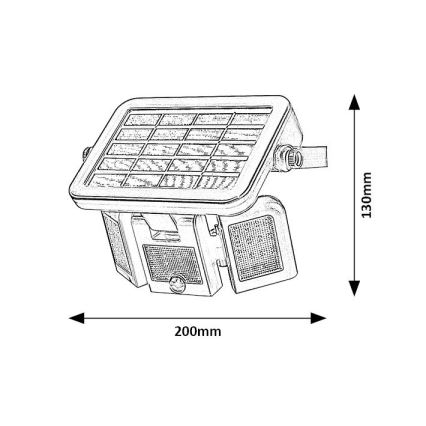 Rabalux - LED Соларен прожектор със сензор LED/9,6W/3,7V IP44