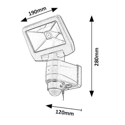 Rabalux - LED Соларен прожектор със сензор LED/5W/3,7V IP44 2500 mAh