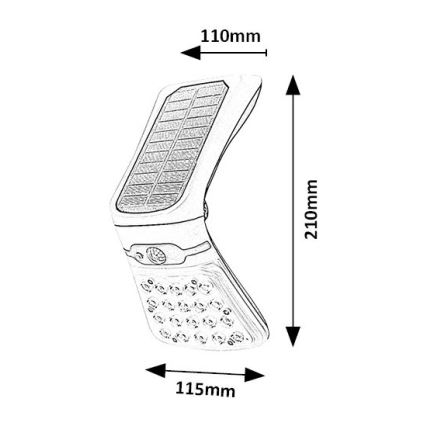 Rabalux - LED Димируема соларна лампа със сензор LED/4W/3,7V IP44
