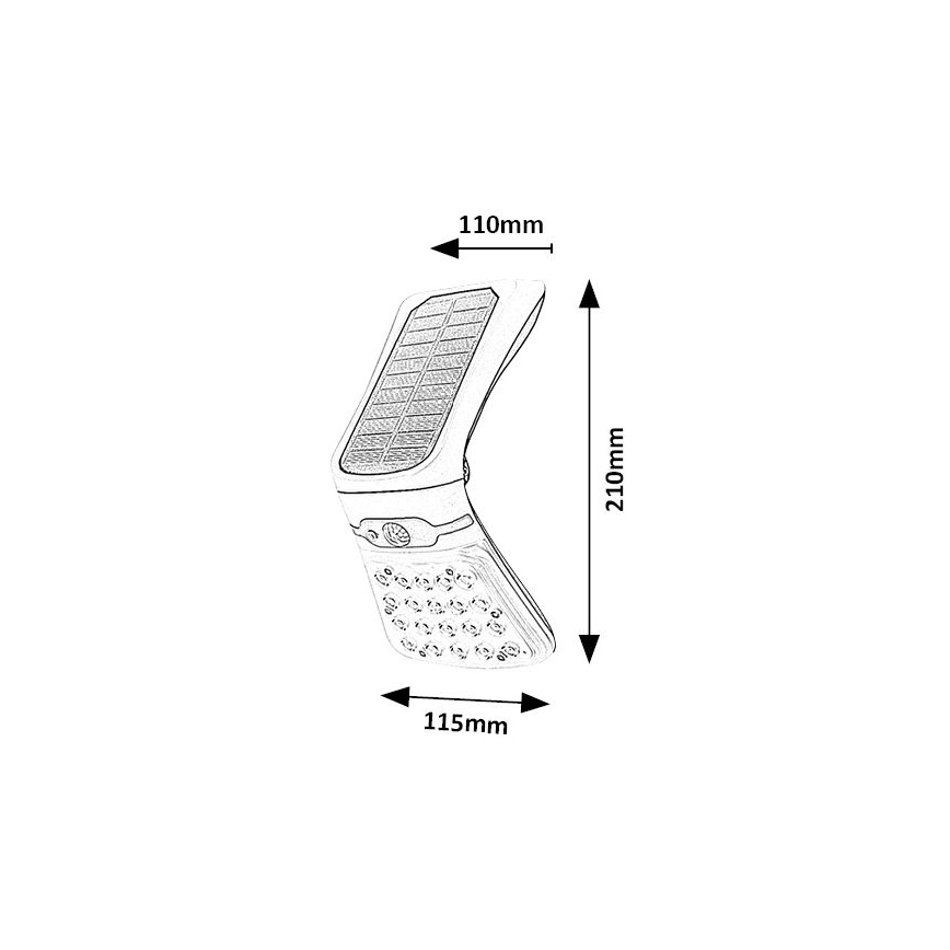 Rabalux - LED Димируема соларна лампа със сензор LED/4W/3,7V IP44