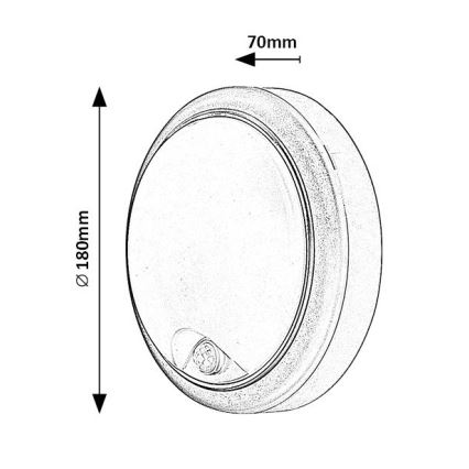 Rabalux - LED Екстериорен аплик със сензор LED/15W/230V IP54