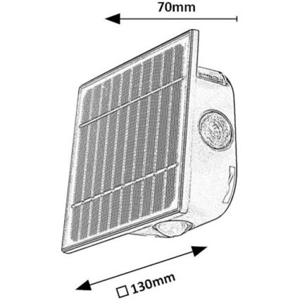 Rabalux - LED Димируем соларен аплик LED/0,5W/3,7V 3000K/6000K IP54