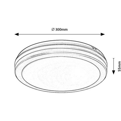 Rabalux - LED плафон за баня LED/28W/230V 3000/4000/6500K IP54 черен Ø 30 см