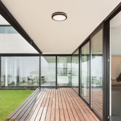 Rabalux - LED плафон за баня LED/28W/230V 3000/4000/6500K IP54 черен Ø 30 см