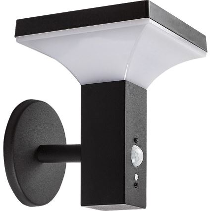Rabalux - LED соларен стенен фенер с сензор LED/4W/230V IP44 черен 2200 mAh