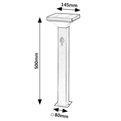 Rabalux - LED соларна лампа със сензор LED/4W/3,7V IP44 черна 2200 mAh