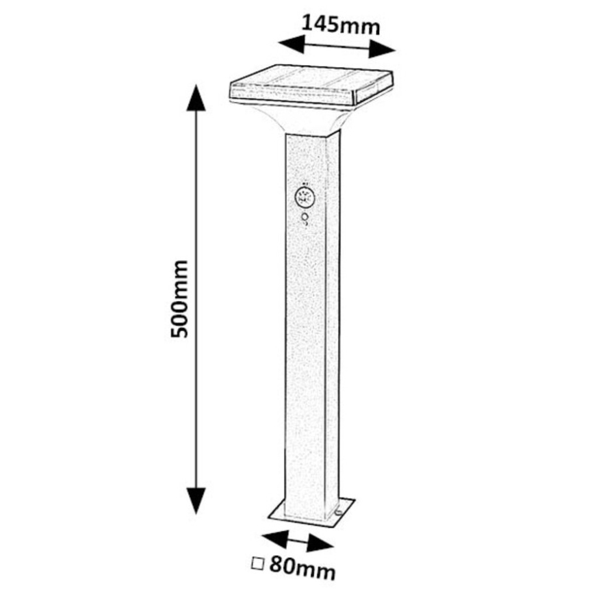 Rabalux - LED соларна лампа със сензор LED/4W/3,7V IP44 черна 2200 mAh