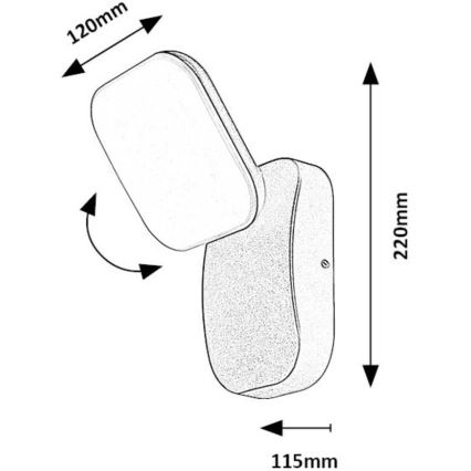 Rabalux - LED Екстериорен wall flexible лампа LED/12W/230V IP44 черен