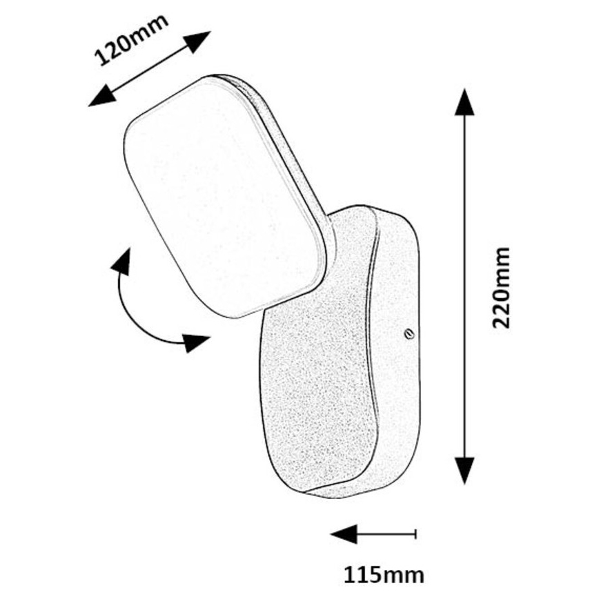 Rabalux - LED Екстериорен wall flexible лампа LED/12W/230V IP44 черен