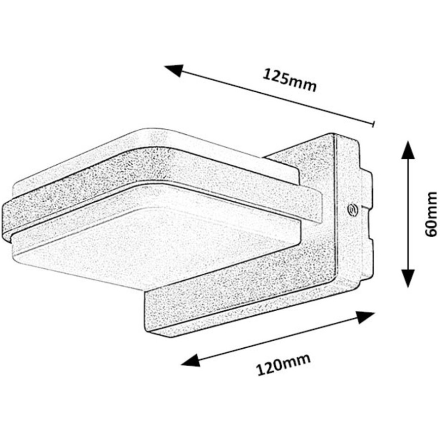 Rabalux - LED Екстериорен аплик LED/12W/230V IP44 черен