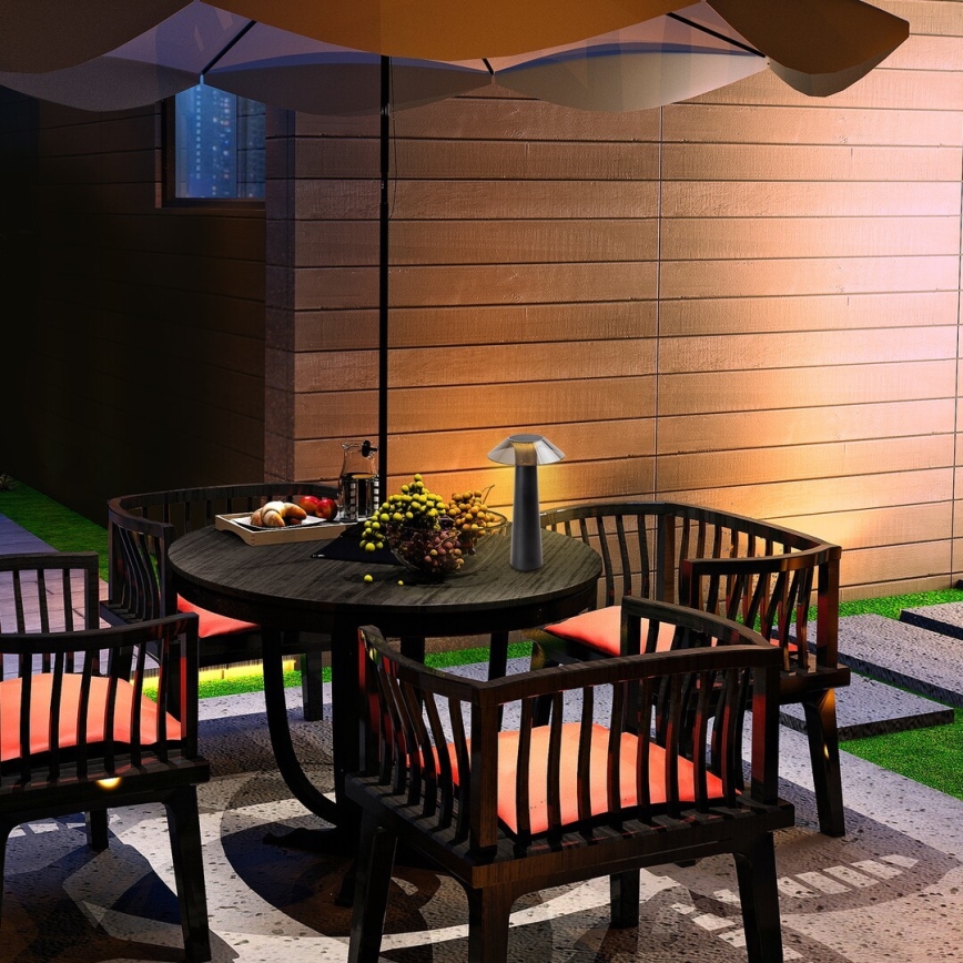 Rabalux - LED Димируема акумулаторна настолна touch лампа LED/5W/5V IP44 черен