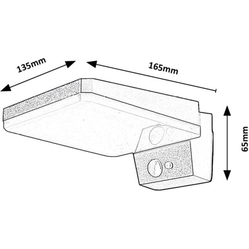 Rabalux - LED Димируем соларен аплик със сензор LED/4,4W/3,7V IP54 черен