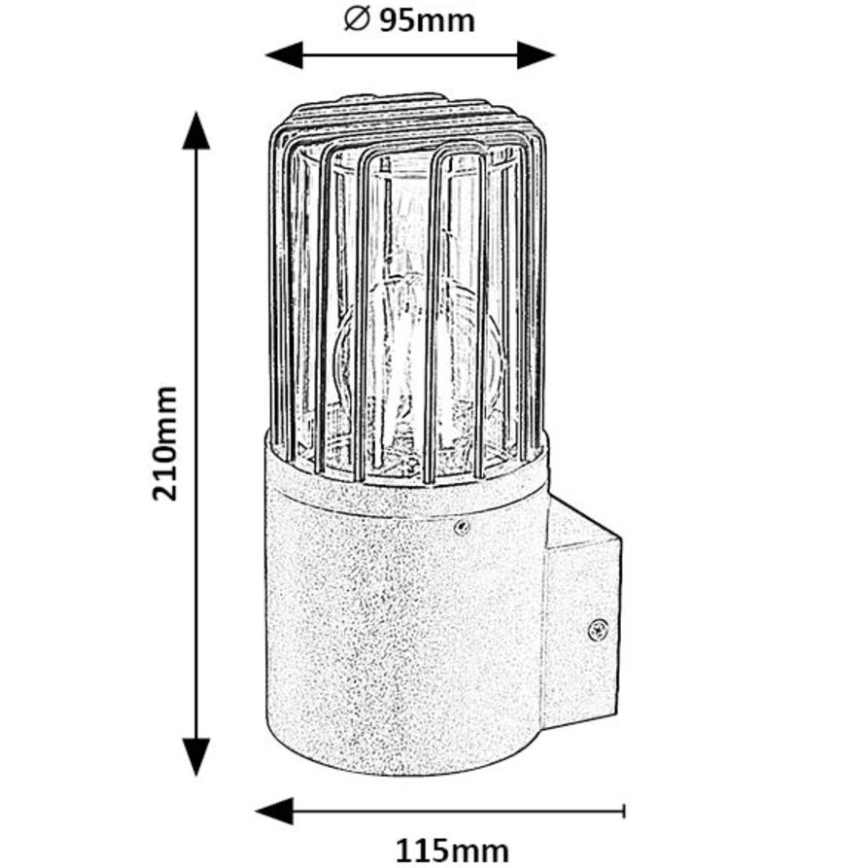 Rabalux - Екстериорен аплик 1xE27/60W/230V IP54 черен