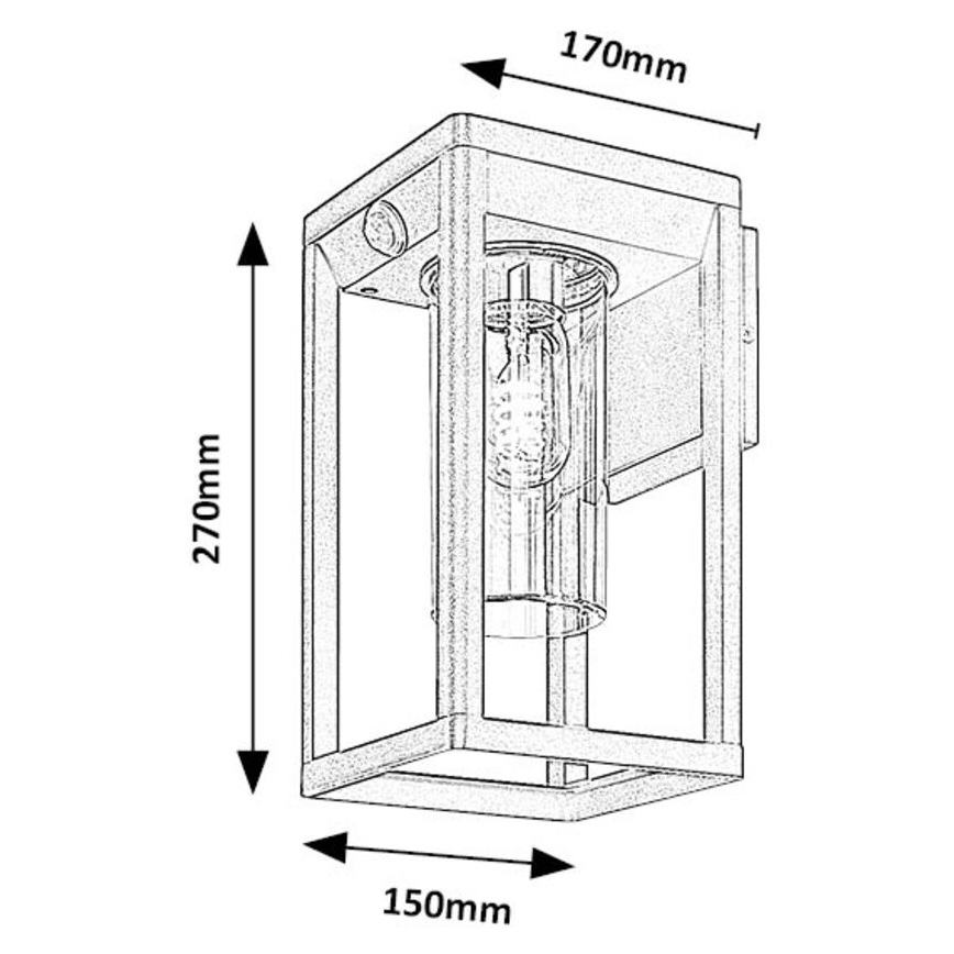 Rabalux - Екстериорен аплик 1xE27/15W/230V IP54 черен