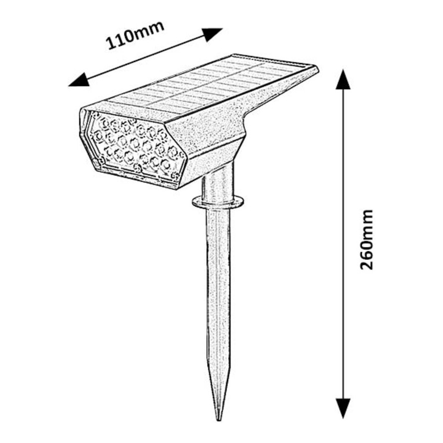 Rabalux - LED Соларна лампа LED/0,5W/3,7V IP65 черен