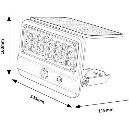Rabalux - LED соларен стенен фенер с сензор LED/7W/3,7V IP54 бял 3000 mAh