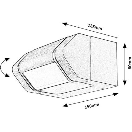 Rabalux - LED Екстериорен wall flexible лампа LED/8W/230V IP54 антрацит
