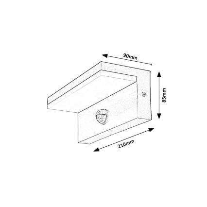 Rabalux - LED Екстериорен аплик със сензор LED/9W/230V 2700/4000/6500K IP54 черен