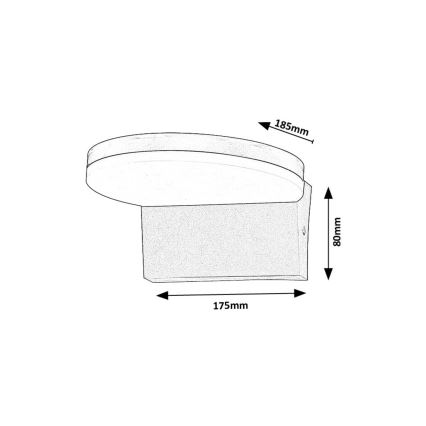Rabalux - LED Екстериорен аплик LED/9W/230V 2700/4000/6500K IP54 черен