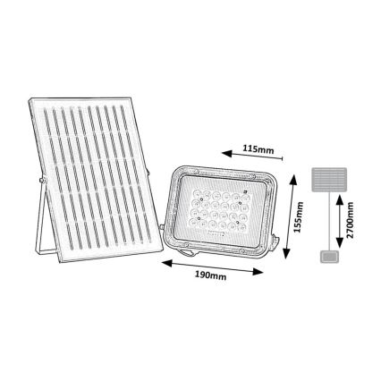 Rabalux - LED Соларен прожектор LED/6,5W/3,2V 3000/4000/6500K 1000mAh IP65