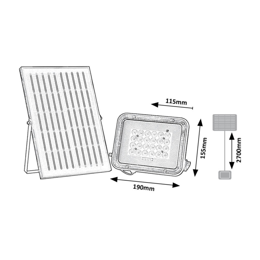 Rabalux - LED Соларен прожектор LED/6,5W/3,2V 3000/4000/6500K 1000mAh IP65
