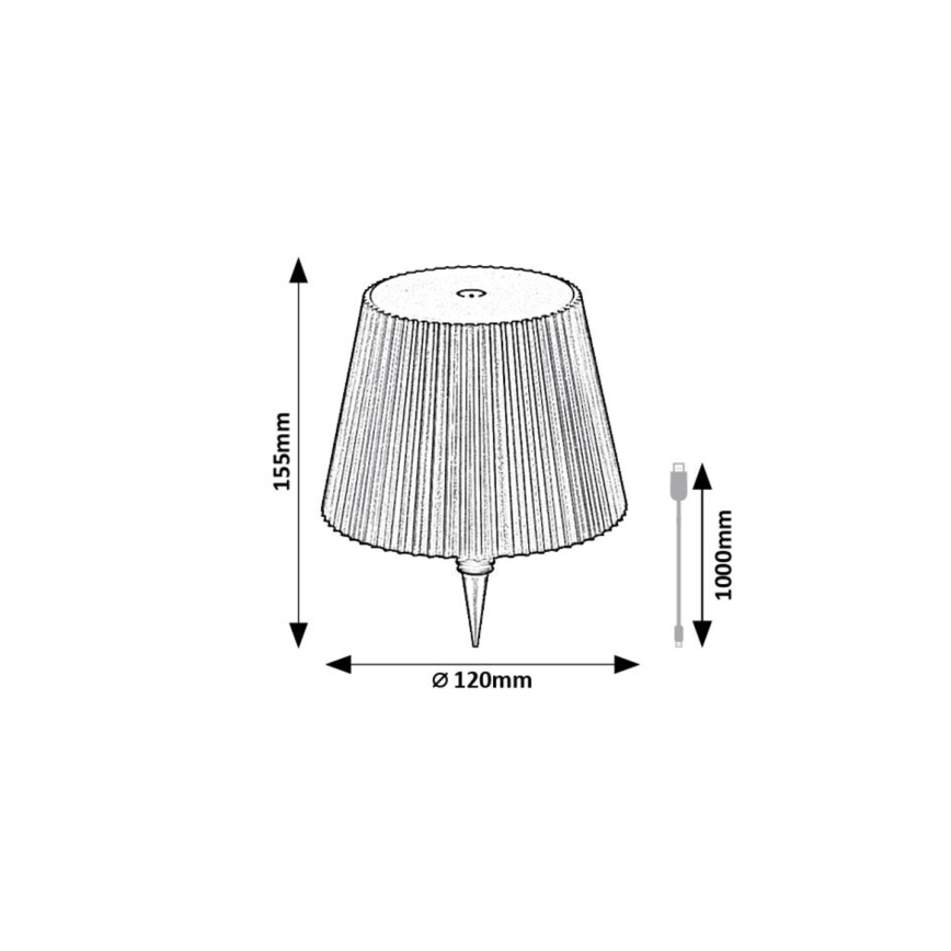 Rabalux - LED Димируем акумулаторен бутилка абажур LED/2W/5V IP44