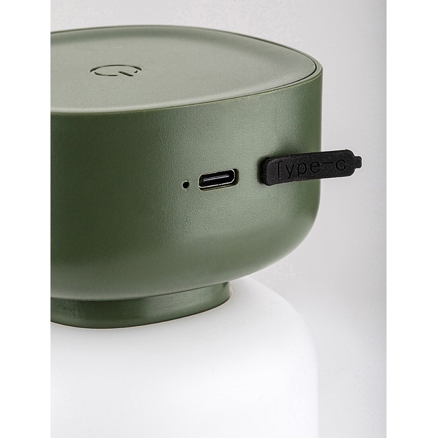 Rabalux - LED Екстериорна димируема сензорна акумулаторна настолна лампа LED/3W/5V IP44 зелен