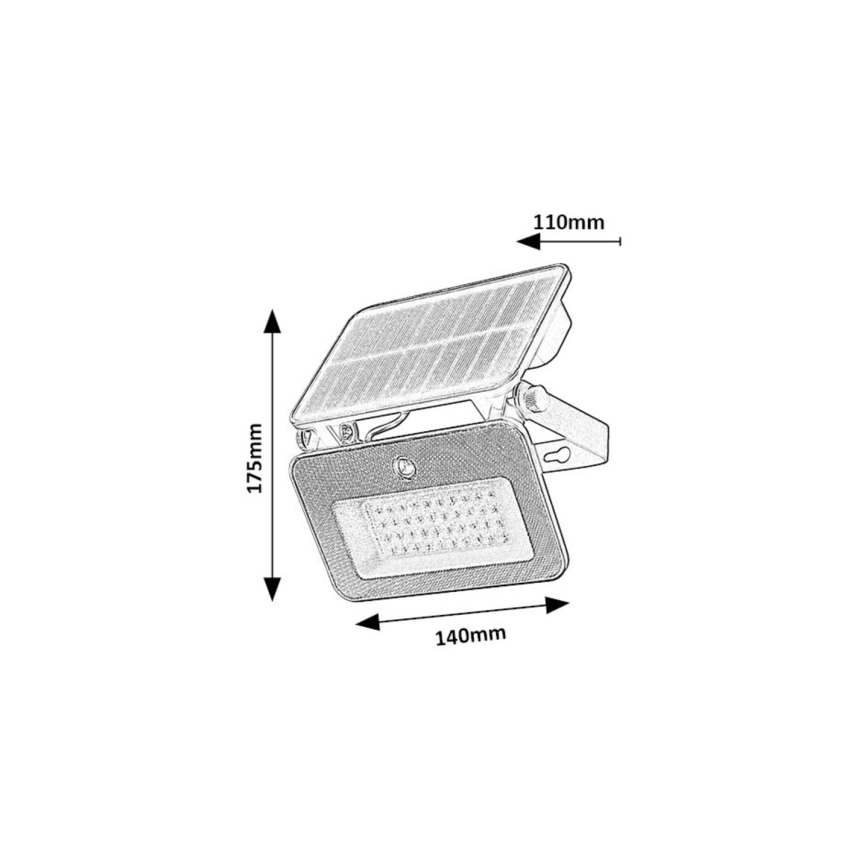 Rabalux - LED Соларен прожектор със сензор LED/6W/3,7V 3000/4000/6500K IP65