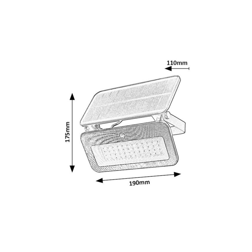 Rabalux - LED соларен прожектор със сензор LED/8W/3,7V 3000/4000/6500K IP65 2600 mAh