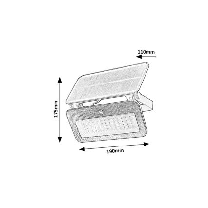 Rabalux - LED Соларен прожектор със сензор LED/8W/3,7V 3000/4000/6500K IP65