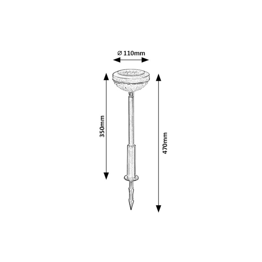 Rabalux - LED RGB Соларна лампа LED/0,1W/1,2V 600mAh IP44