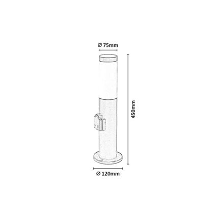 Rabalux - Външна лампа с вграден контакт 1xE27/25W/230V IP44