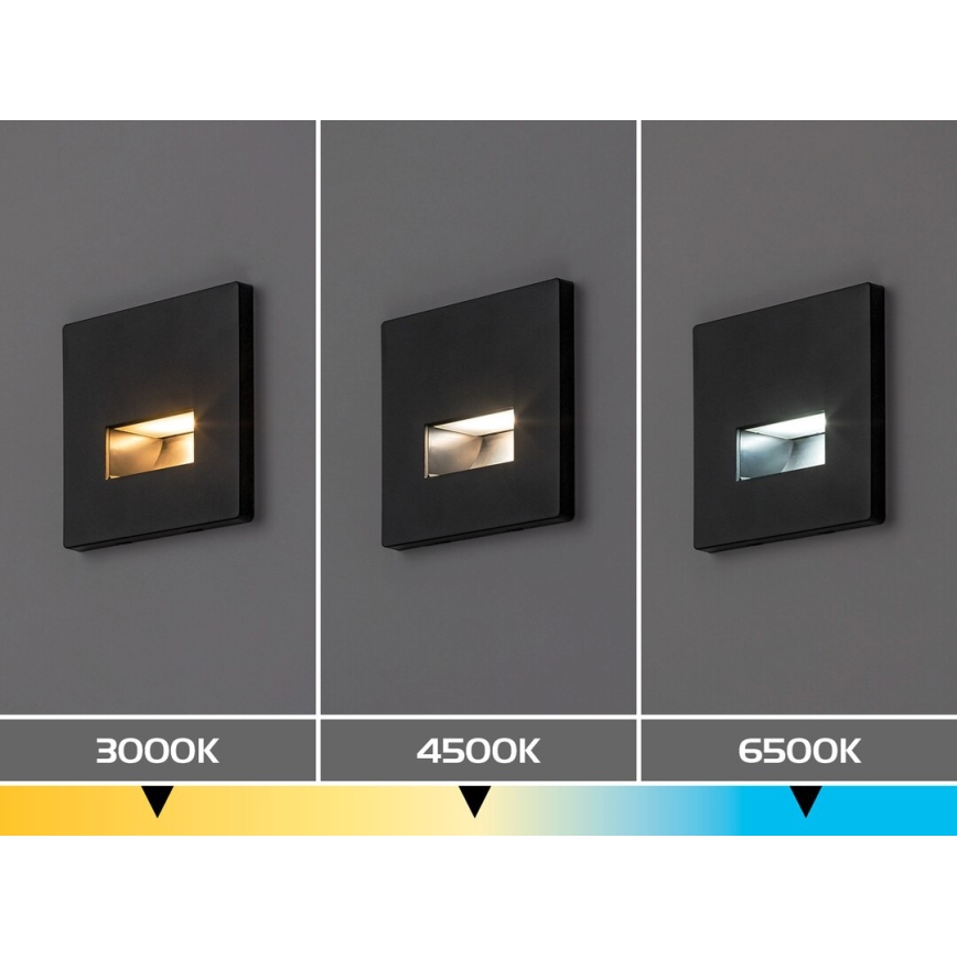 Rabalux - стълбищно осветително тяло LED/1W/230V 3000/4500/6500K черно