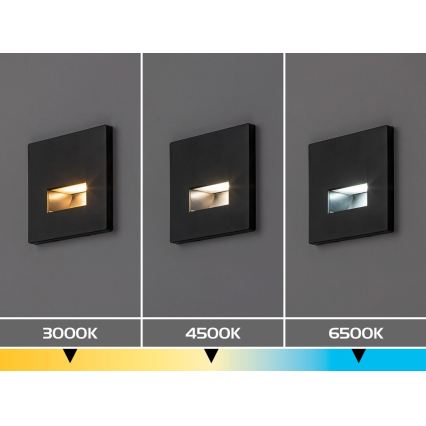 Rabalux - LED осветително тяло за стълбище LED/1W/230V 3000/4500/6500K черно