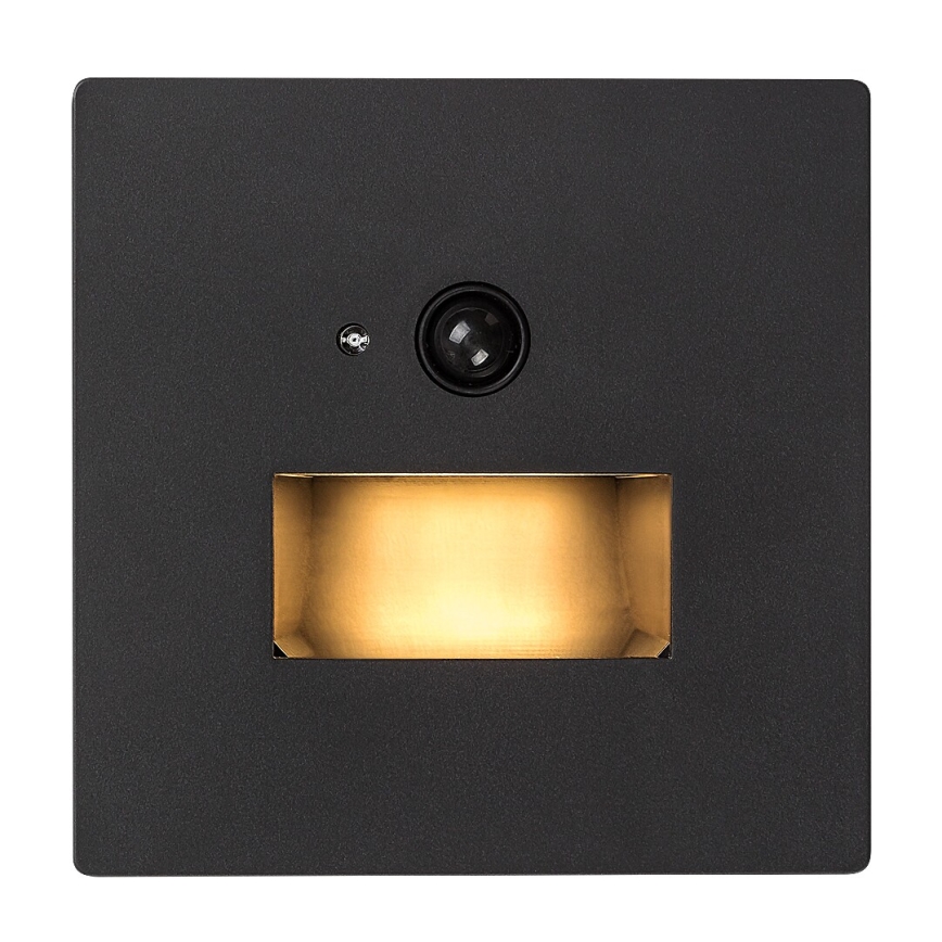 Rabalux - LED стълбищно осветително тяло с датчик за движение и сумрак LED/1W/230V 3000/4500/6500K черно