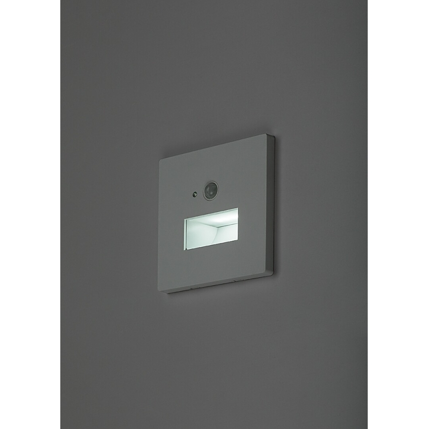 Rabalux - LED стълбищно осветително тяло със сензор за движение и сумрак LED/1W/230V 3000/4500/6500K бяло