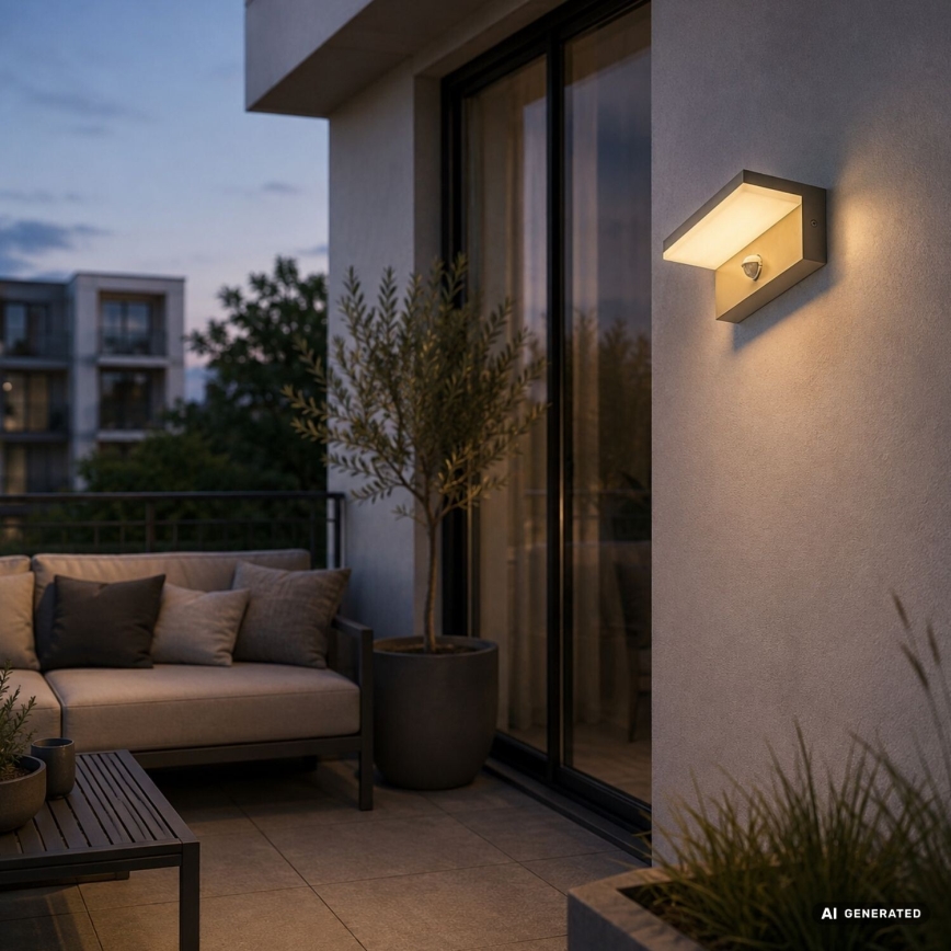Rabalux - LED външно стенно осветително тяло с вграден сензор LED/9W/230V IP54 бежово