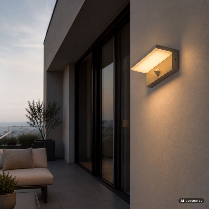 Rabalux - LED външно стенно осветително тяло с вграден сензор LED/9W/230V IP54 бежово