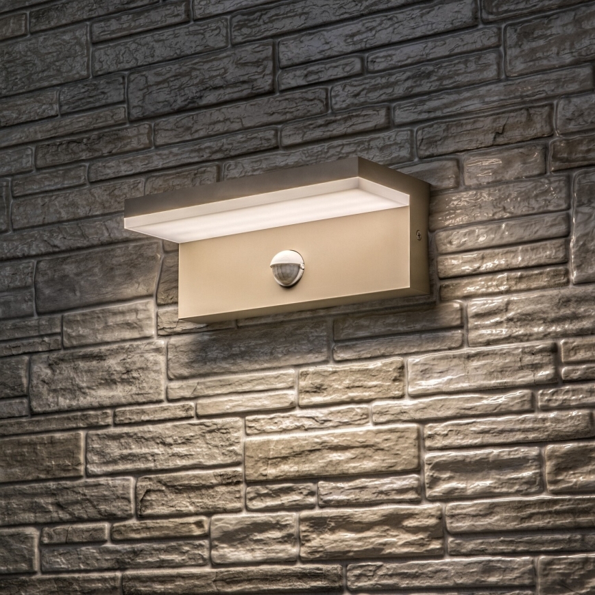 Rabalux - LED външно стенно осветително тяло с вграден сензор LED/9W/230V IP54 бежово