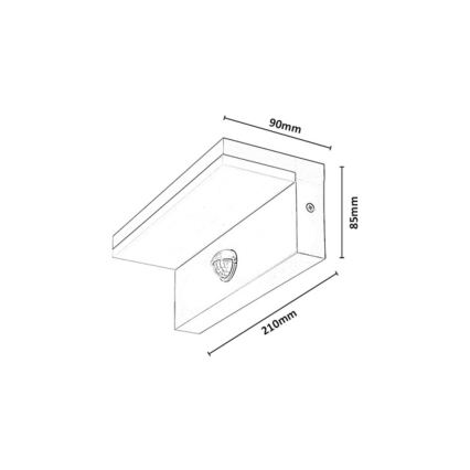 Rabalux - LED външно стенно осветително тяло с вграден сензор LED/9W/230V IP54 бежово