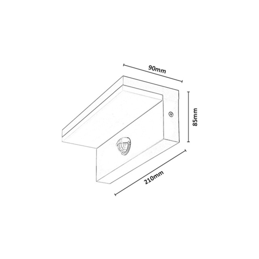 Rabalux - LED външно стенно осветително тяло с вграден сензор LED/9W/230V IP54 бежово