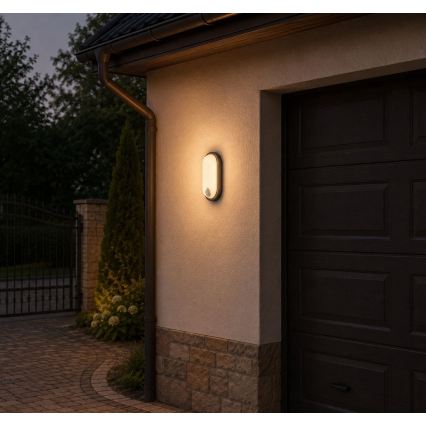 Rabalux - LED Външно таванно осветително тяло със сензор LED/15W/230V IP65 черно