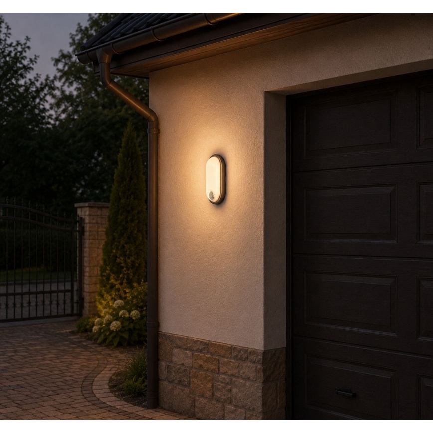 Rabalux - LED Външно таванно осветително тяло със сензор LED/15W/230V IP65 черно
