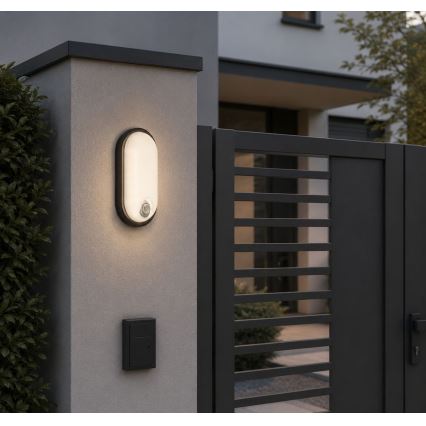 Rabalux - LED Външно таванно осветително тяло със сензор LED/15W/230V IP65 черно