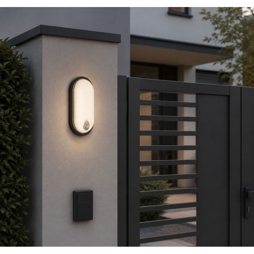 Rabalux - LED Външно таванно осветително тяло със сензор LED/15W/230V IP65 черно
