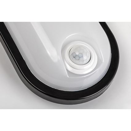 Rabalux - LED Външно таванно осветително тяло със сензор LED/15W/230V IP65 черно