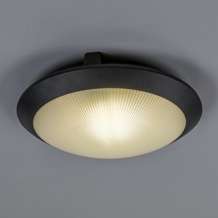 Rabalux - Външно таванно осветително тяло със сензор за движение, 1xE27/9W/230V, IP65, Ø 30 см, черно