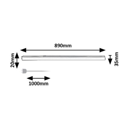Rabalux - LED Лампа за под кухненски шкаф LED/12W/230V 3000/4000K черен